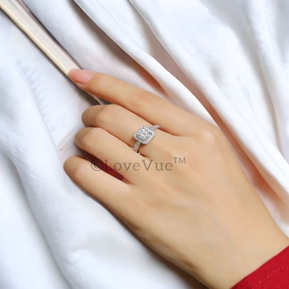 Certified 1ct. t.w. Diamond Halo Engagement Wedding Ring - Picture 7 of 16